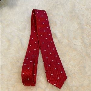 Brand New 100% Silk Red Polka Dot Tie
